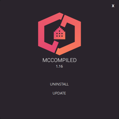 Screenshot of the MCCompiled installer.